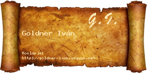 Goldner Iván névjegykártya